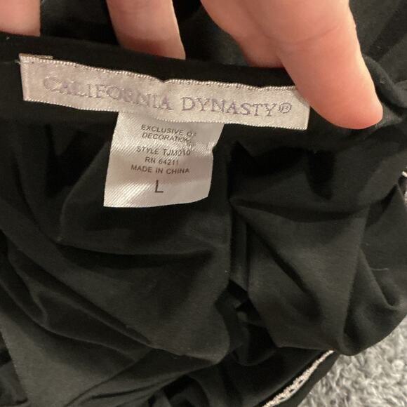 California Dynasty Women’s Black White Embroidery Nightgown Lingerie Size Large - Picture 2 of 10